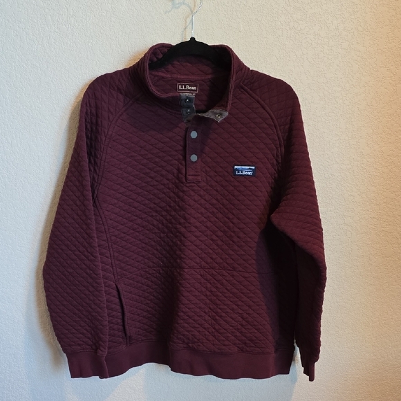L.L. Bean Other - L.L.Bean Maroon Quilted Pullover